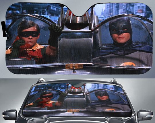 Batman and Robin Sun Shade Car Sun Shade, auto Accessories, Batman Driving Auto Sun Shade
