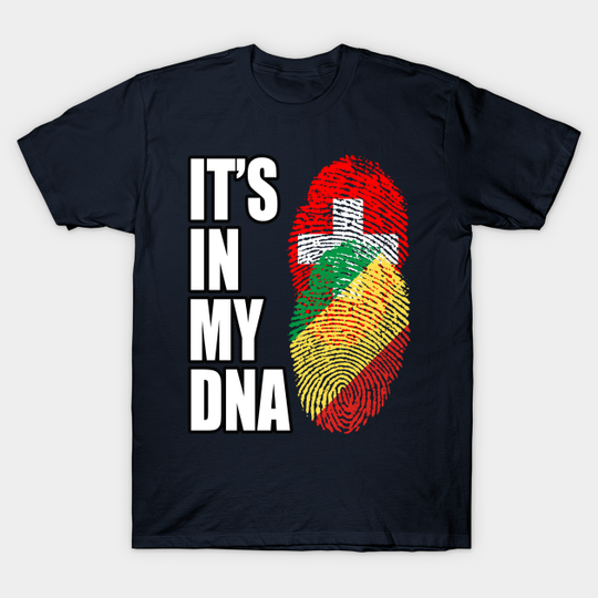 Switzerland And Congolese Mix DNA Heritage - Switzerland And Congolese Republic - T-Shirt