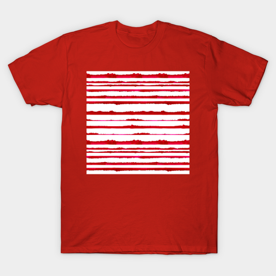 Red Watercolor Stripes - Red Stripes - T-Shirt