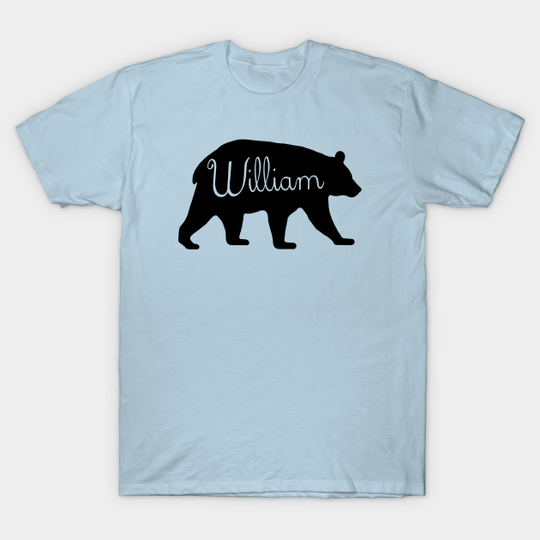 William Animal Personalized Name Bear Silhouette Script - William - T-Shirt