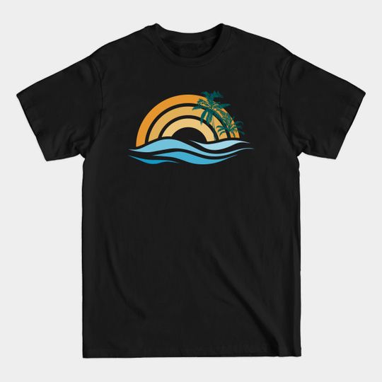 Palms sunset waves - Palms Sunset Waves - T-Shirt