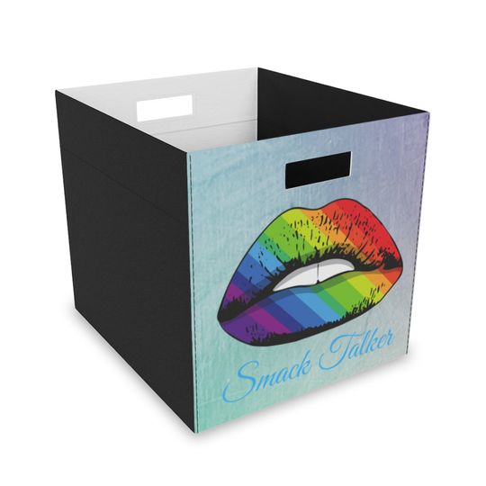 Smack Talker Rainbow Lips Fun Felt Storage Box