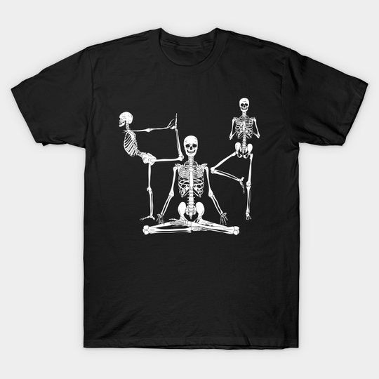 Skeleton Yoga Day Dead Fitness Womens Mens Halloween - Skeleton - T-Shirt