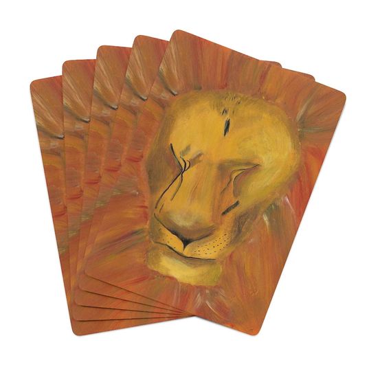 Custom Poker Cards, card games, lion , paint, games