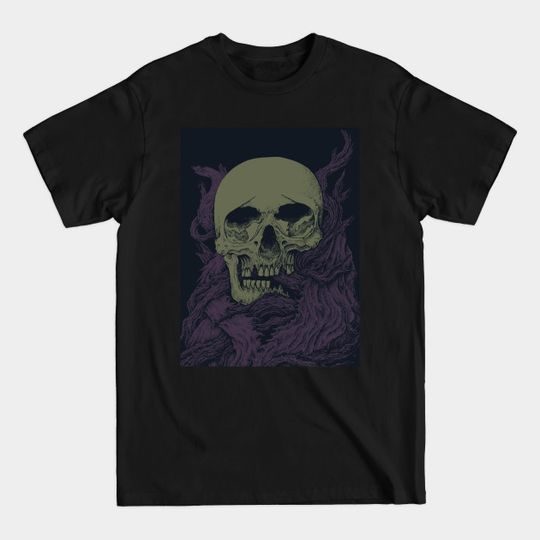 skull at the night tragedy - Horror Halloween - T-Shirt