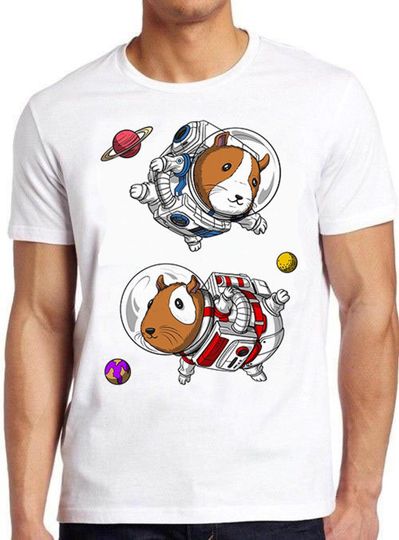 Guinea Pig Space Astronauts Meme Gift Funny Gamer Cult Movie Music Vintage Style Unisex Tee T Shirt