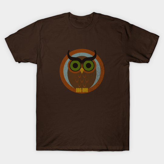 70s Style Owl (faded) - 70s - T-Shirt