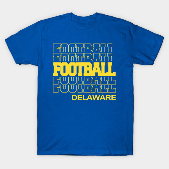 Football Delaware in Modern Stacked Lettering - Delaware Football - T-Shirt
