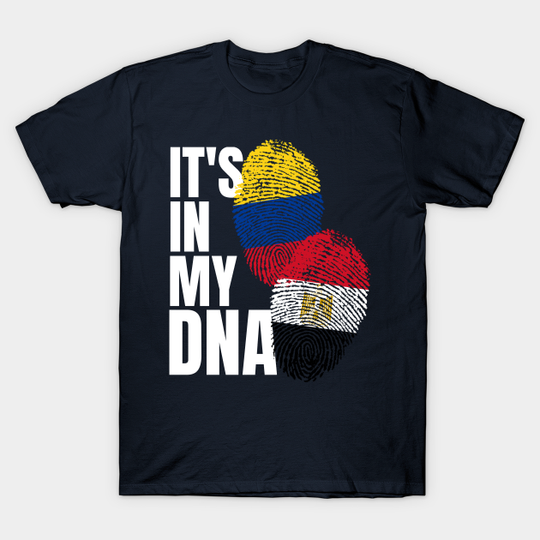 Egyptian And Colombian Mix DNA Flag Heritage Gift - Egyptian And Colombian Mix Heritage - T-Shirt