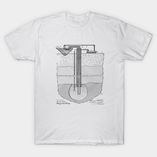Method for Mining Salt Vintage Patent Hand Drawing - Mining - T-Shirt