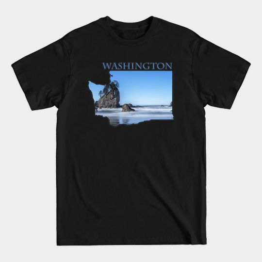 Washington State Outline (Along the Pacific Coast) - Washington - T-Shirt