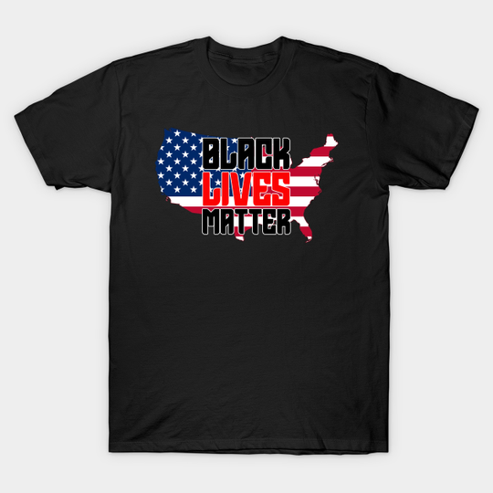 Black Lives Matter, USA Flag, United States, I Can't Breathe - Black Lives Matter - T-Shirt
