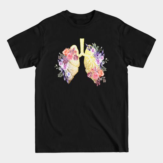 Floral Lungs Anatomy - Lungs - T-Shirt