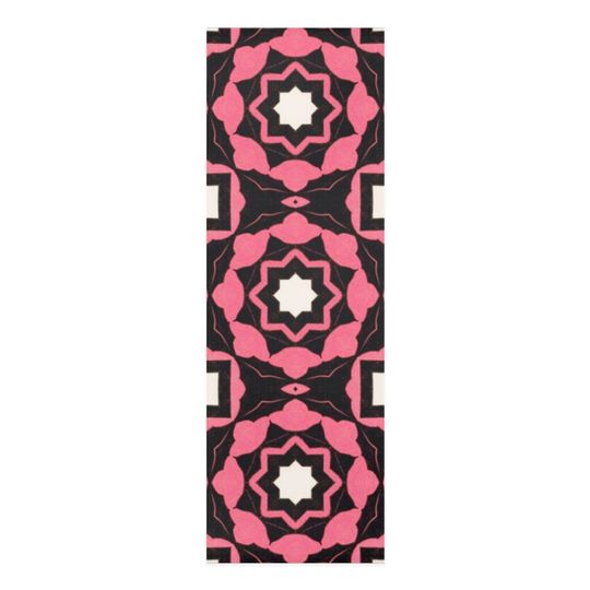 Pink and Black - Geometric - Foam Yoga Mat - Gift for Her - Yoga Accessories