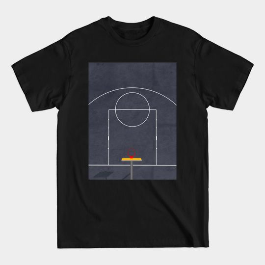 Street Basketball Court | Aerial Illustration - Basketball - T-Shirt