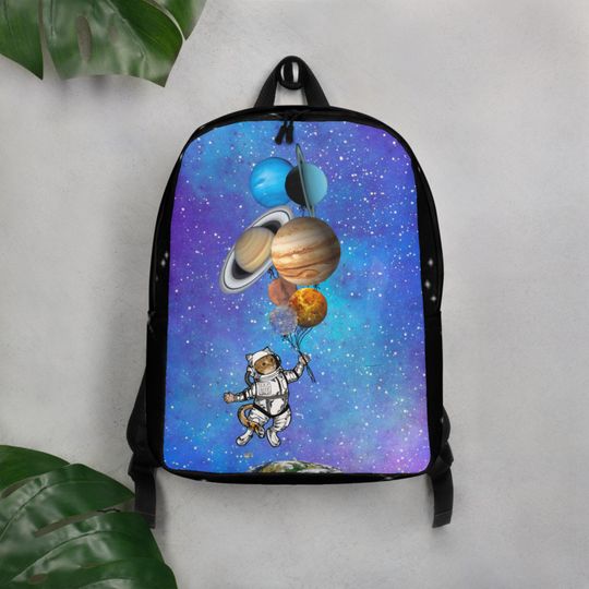 Fly Me To Space Cat Astronaut Minimalist Backpack