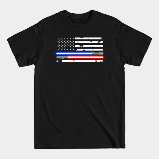 Light saber American flag Horizontal - American Flag - T-Shirt