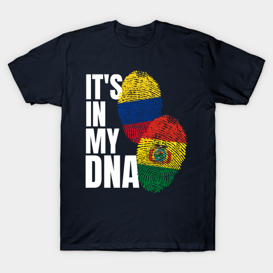 Bolivian And Colombian DNA Mix Flag Heritage Gift - Bolivian And Colombian Mix Heritage - T-Shirt
