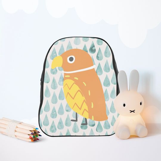 Orange Bird School Bag, Modern Design Kids Backpack