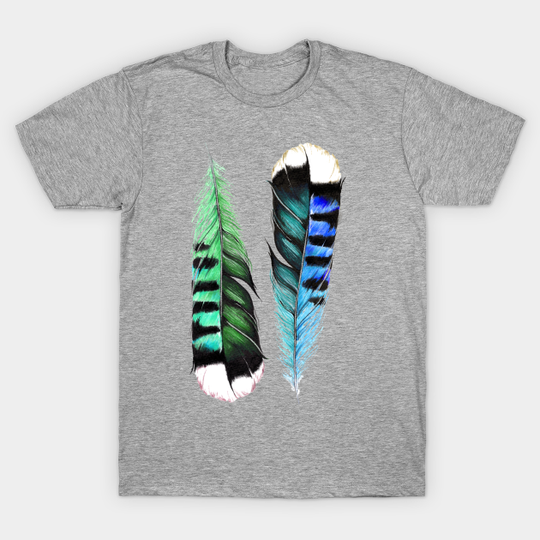 Duo of feathers green - Feathers - T-Shirt