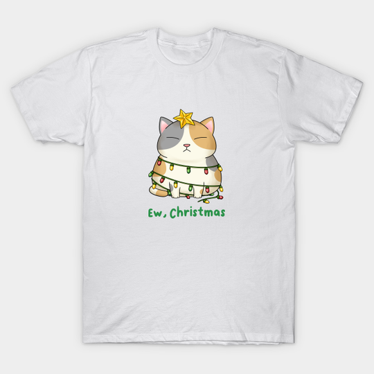 Ew Christmas Cute Calico Cat Christmas Tree - Ew Christmas - T-Shirt