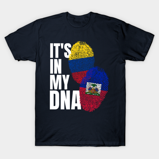 Haitian And Colombian DNA Mix Flag Heritage Gift - Haitian And Colombian Mix Heritage - T-Shirt