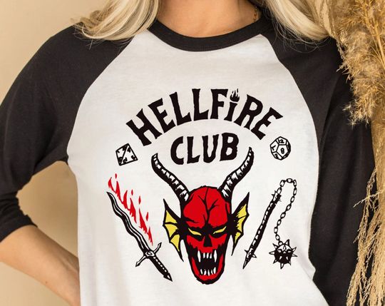 Hellfire Club Shirt, Stranger Things Season 4, Hellfire Club Baseball Tee