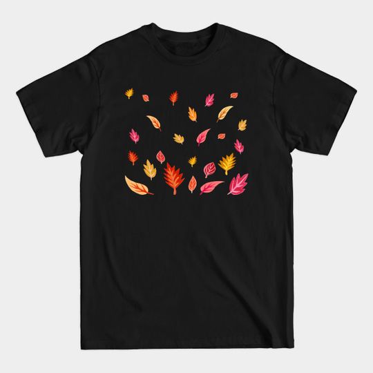 Fall Warm and Bright Leaves Pattern - Fall Leaves - T-Shirt