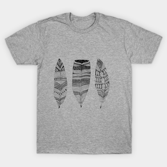 Trio of Feathers grey - Feathers - T-Shirt