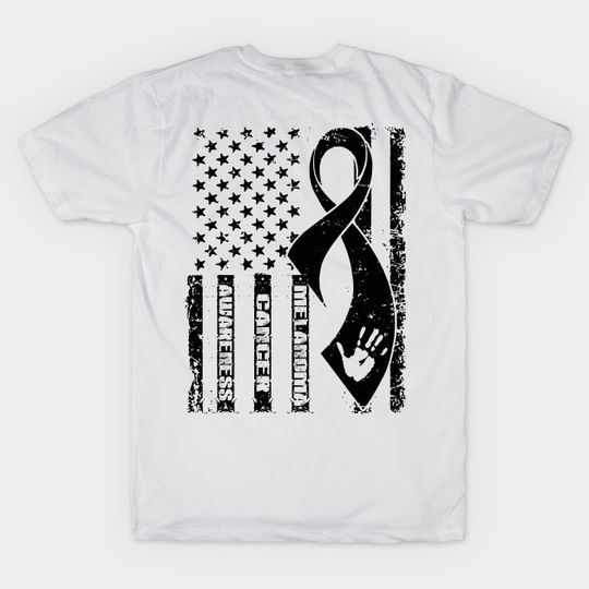 Melanoma Cancer Awareness Flag Ribbon - Melanoma - T-Shirt