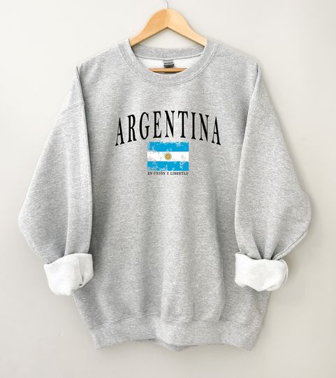 Argentina Flag Sweatshirt | Vintage Style Argentina Unisex Crewneck