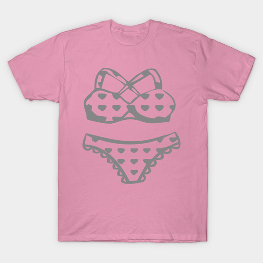 The cute kawaii Bikini swimsuit design in GREY - swimsuit design - Bikini - T-Shirt