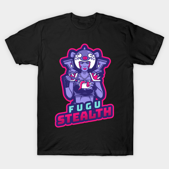 Fugu stealth weird crazy battle royale gaming gamers fantasy art girl power character - Game Over - T-Shirt