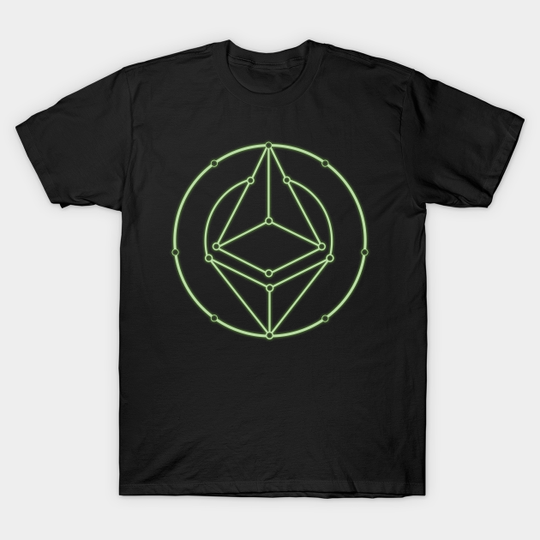Ethereum Blockchain Wireframe Design - Ethereum Logo - T-Shirt
