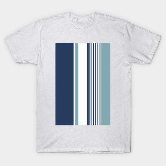 Color Block Stripes Blue - Stripes Design - T-Shirt