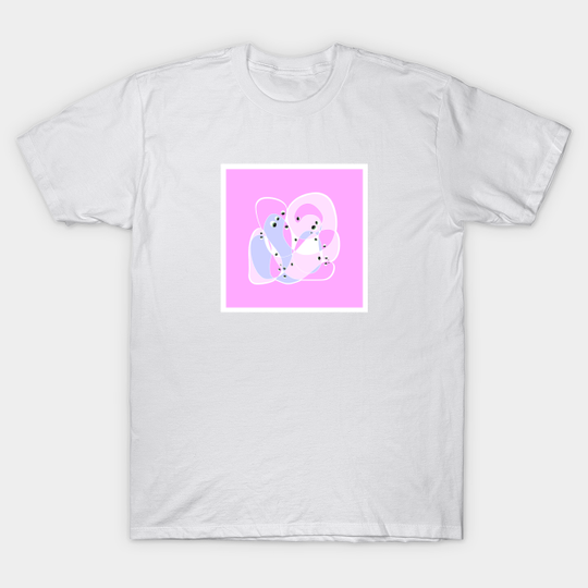 Who is watching who on bubble gum pink background - Abstract Art - T-Shirt