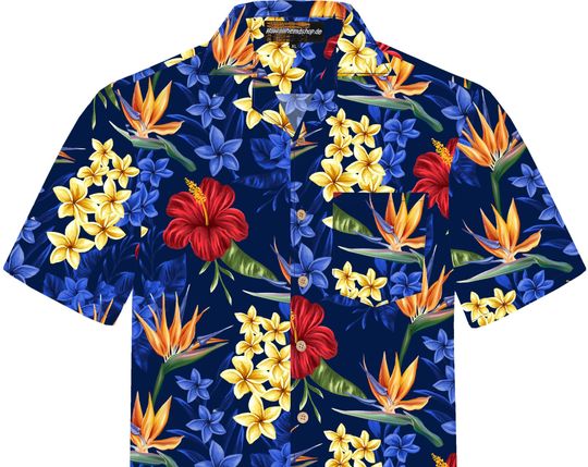Hawaiian Shirt "Flowerful Summer (blue)"