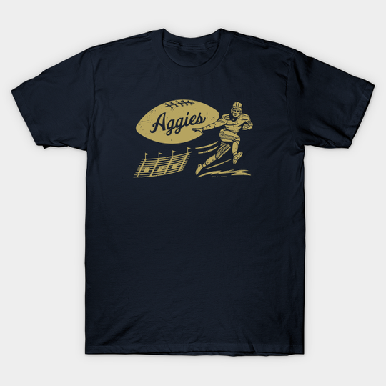 Vintage College Football - UC Davis Aggies (Gold Aggies Wordmark) - Uc Davis Aggies - T-Shirt