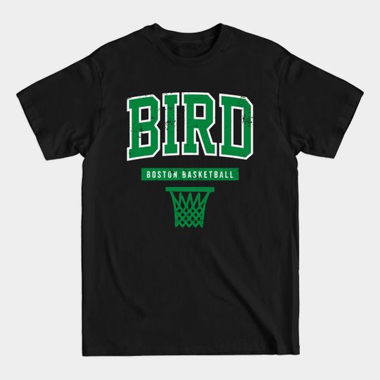 Vintage Bird Basketball Boston Warmup - Larry Bird - T-Shirt