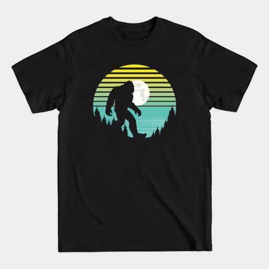 Lake View Retro Bigfoot Silhouette - Retro Bigfoot Silhouette - T-Shirt