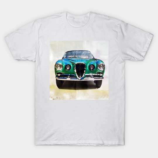 Vintage Alfa Romeo in watercolor - Watercolor - T-Shirt