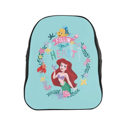 KIDS Ariel School Backpack, Disney Ariel Bag, The Little Mermaid Backpack