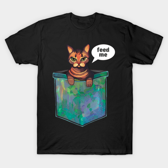 Grumpy bengal cat Feed me - Grumpy Cat Face - T-Shirt