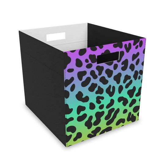 Rainbow Leopard Felt Storage Box