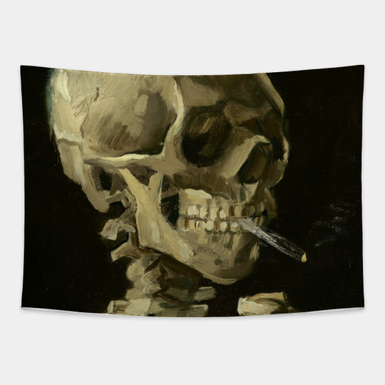 Skull of a Skeleton with Burning Cigarette by Vincent van Gogh - Skeleton - Tapestry