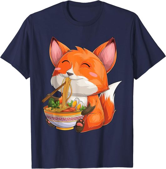 kawaii japanese anime Fox ramen Food Lovers T-Shirt