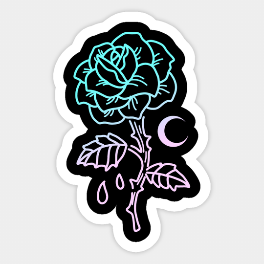 Pastel Goth Flower Emo Aesthetic Clothes Rose - Aesthetic - Sticker