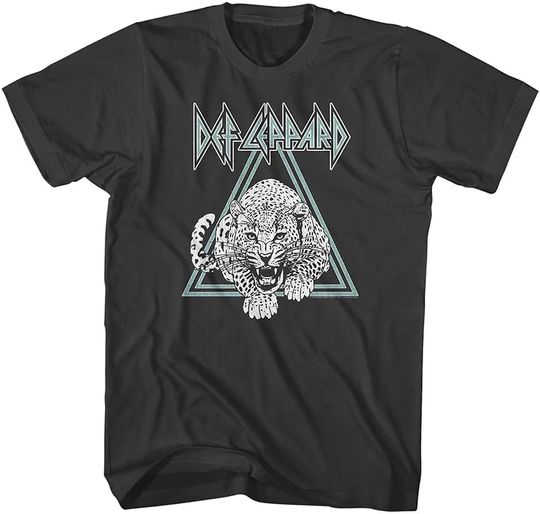 Def Leppard Rock Band Logo and Leopard Adult Short Sleeve T-Shirts Graphic Tees
