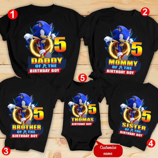 Personalized Sonic Birthday Shirt