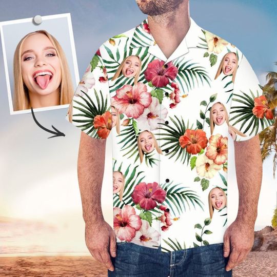 Floral Custom Face Aloha Shirt